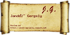 Jandó Gergely névjegykártya